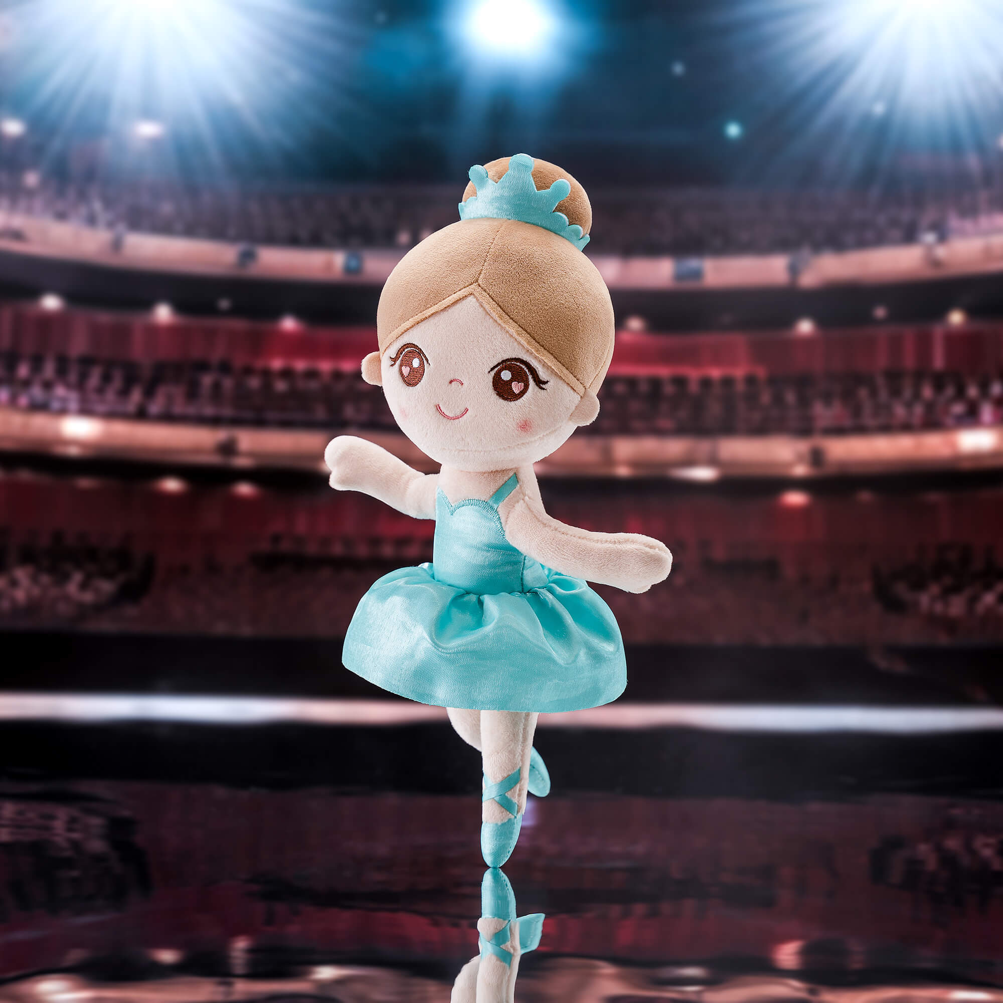 Gloveleya 13 - inch Personalized Glass Ballet Girl Doll Aqua - Gloveleya Official