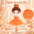 Load image into Gallery viewer, Gloveleya 13-inch Personalized Glass Ballet Girl Doll Orange - Gloveleya Official
