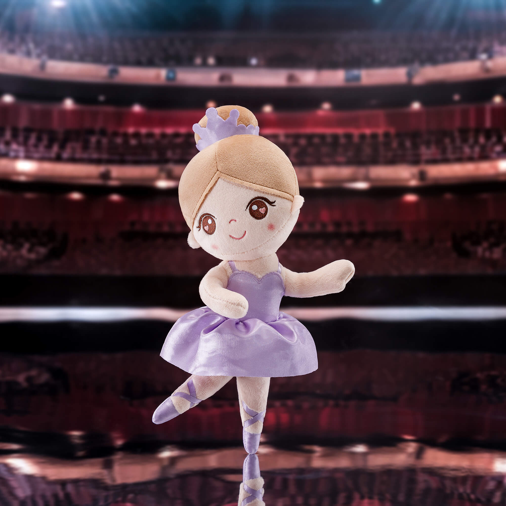 Gloveleya 13 - inch Personalized Glass Ballet Girl Doll Purple - Gloveleya Official