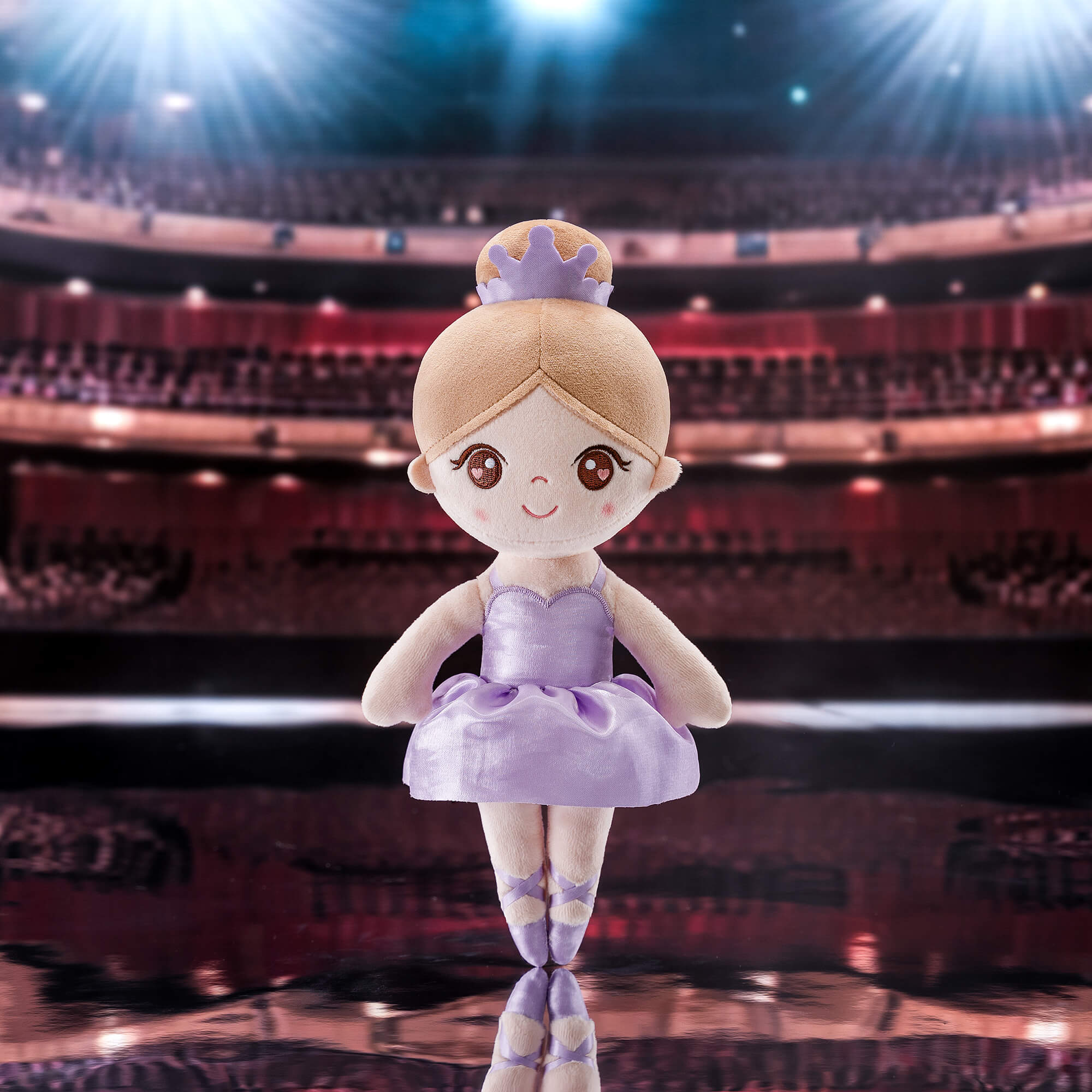 Gloveleya 13 - inch Personalized Glass Ballet Girl Doll Purple - Gloveleya Official