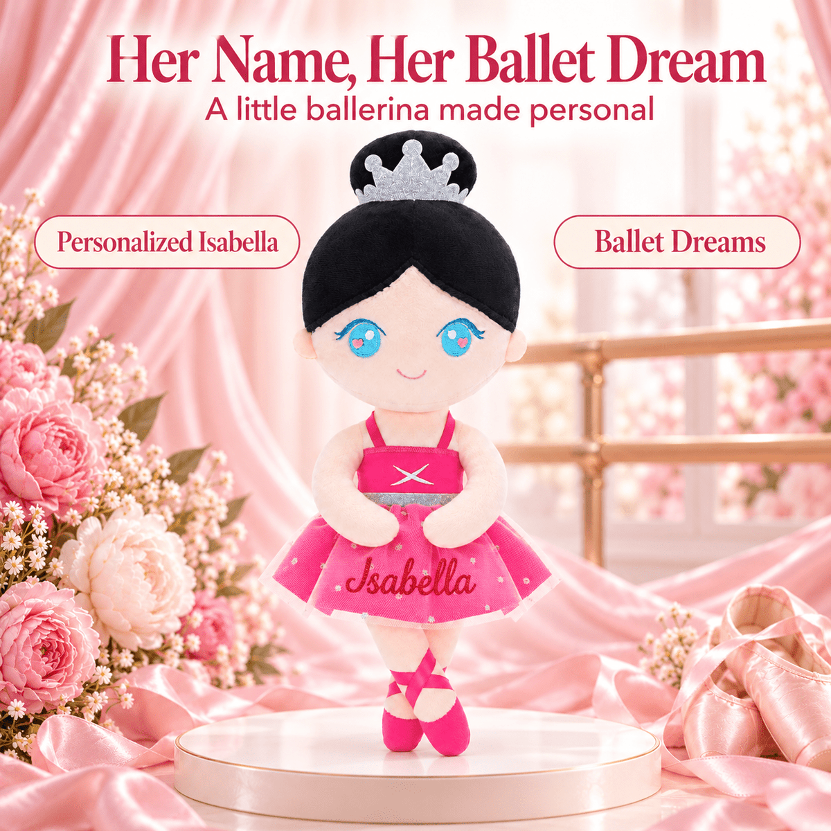 Gloveleya 13-inch Personalized Plush Dolls Ballerina Series Rose - Gloveleya Official