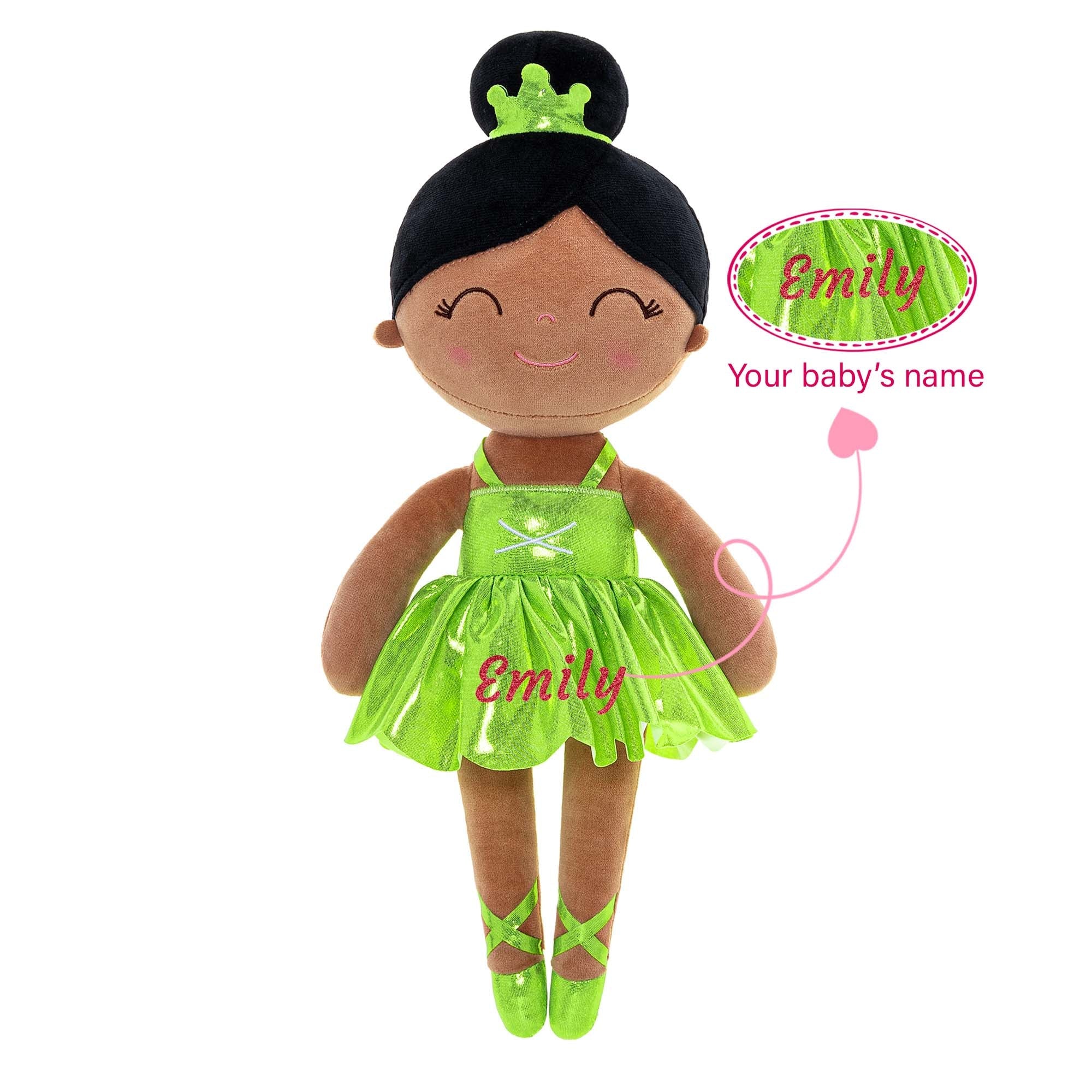 Gloveleya 13 - inch Personalized Plush Dolls Iridescent Glitter Ballerina Girl Gifts Ballet Dream - Gloveleya Official