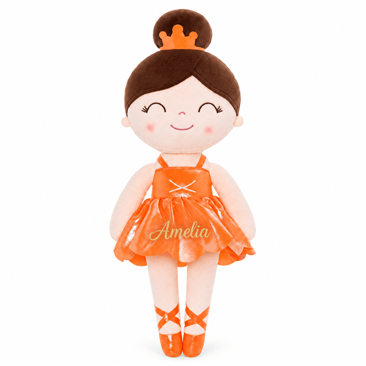 Gloveleya 13-inch Personalized Plush Dolls Iridescent Glitter Ballerina Series Orange Ballet Dream - Gloveleya Official