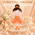 Load image into Gallery viewer, Gloveleya 13-inch Personalized Plush Dolls Iridescent Glitter Ballerina Series Orange Ballet Dream - Gloveleya Official
