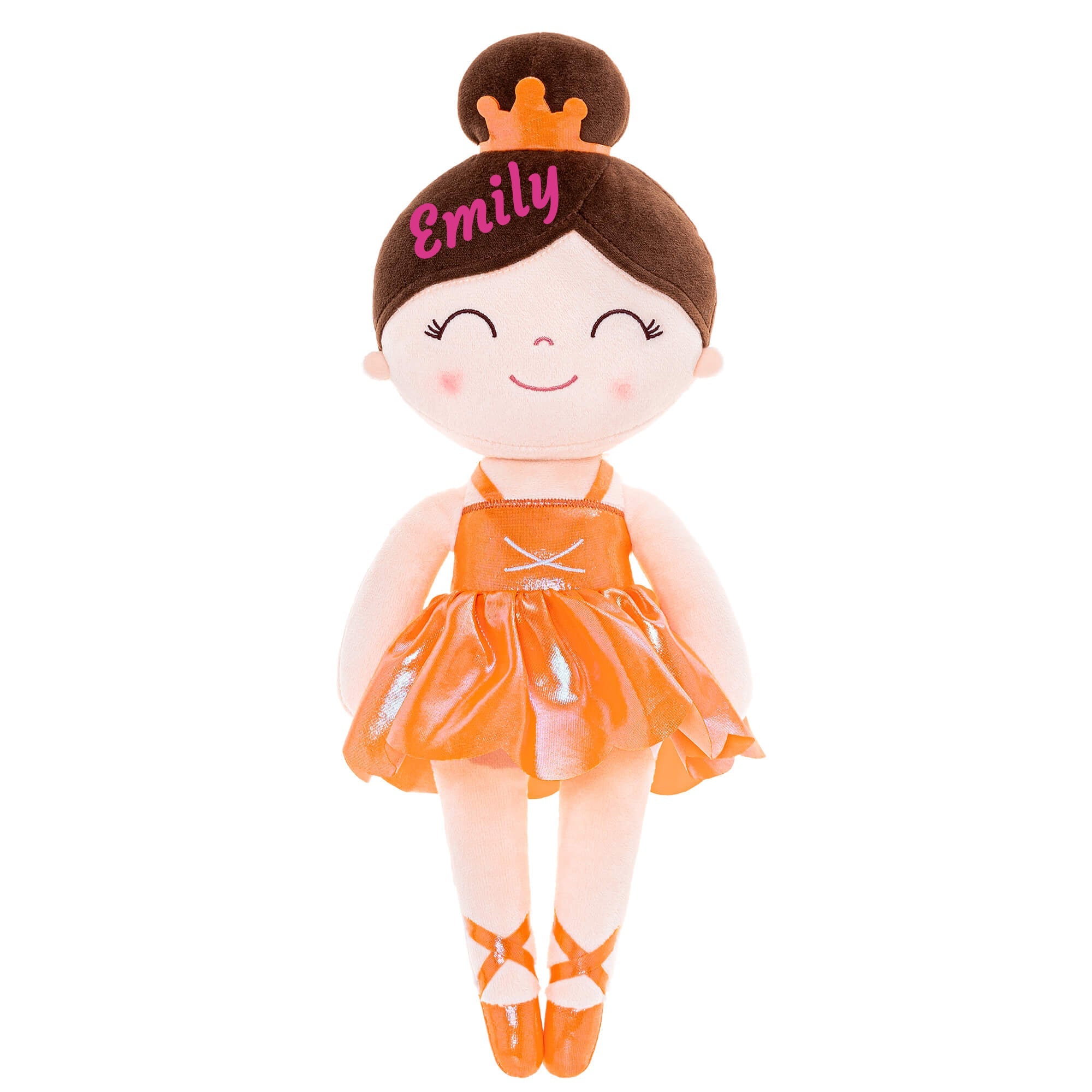 Gloveleya 13 - inch Personalized Plush Dolls Iridescent Glitter Ballerina Series Orange Ballet Dream - Gloveleya Official