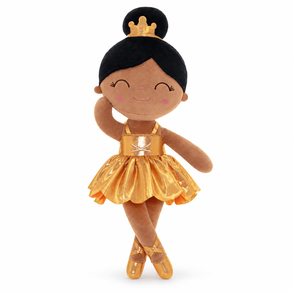 Gloveleya 13-inch Personalized Plush Dolls Iridescent Glitter Ballerina Series Tanned Gold Ballet Dream - Gloveleya Official