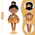 Carica l'immagine nel visualizzatore della galleria, Gloveleya 13 - inch Personalized Plush Dolls Iridescent Glitter Ballerina Series Tanned Gold Ballet Dream - Gloveleya Official
