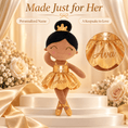 Load image into Gallery viewer, Gloveleya 13-inch Personalized Plush Dolls Iridescent Glitter Ballerina Series Tanned Gold Ballet Dream - Gloveleya Official
