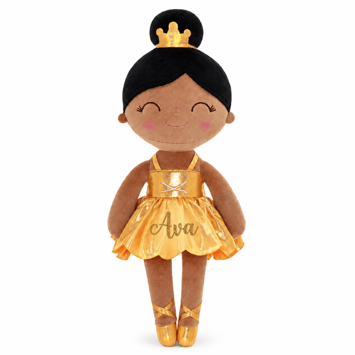 Gloveleya 13-inch Personalized Plush Dolls Iridescent Glitter Ballerina Series Tanned Gold Ballet Dream - Gloveleya Official