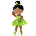 Cargar la imagen en la vista de la galería, Gloveleya 13 - inch Personalized Plush Dolls Iridescent Glitter Ballerina Series Tanned Green Ballet Dream - Gloveleya Official
