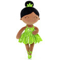 Cargar la imagen en la vista de la galería, Gloveleya 13 - inch Personalized Plush Dolls Iridescent Glitter Ballerina Series Tanned Green Ballet Dream - Gloveleya Official
