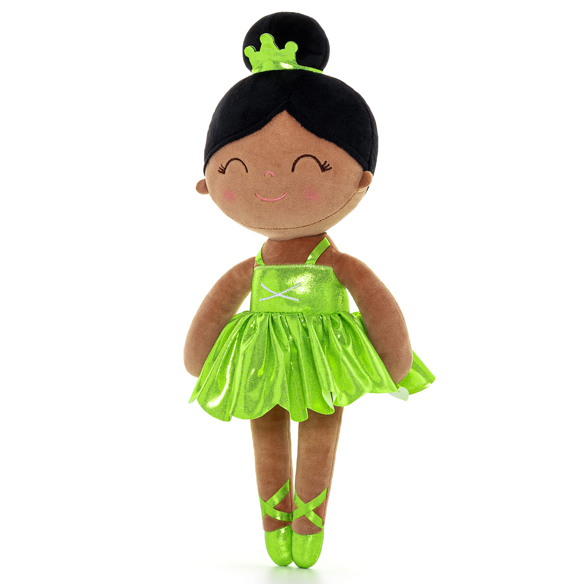 Gloveleya 13 - inch Personalized Plush Dolls Iridescent Glitter Ballerina Series Tanned Green Ballet Dream - Gloveleya Official