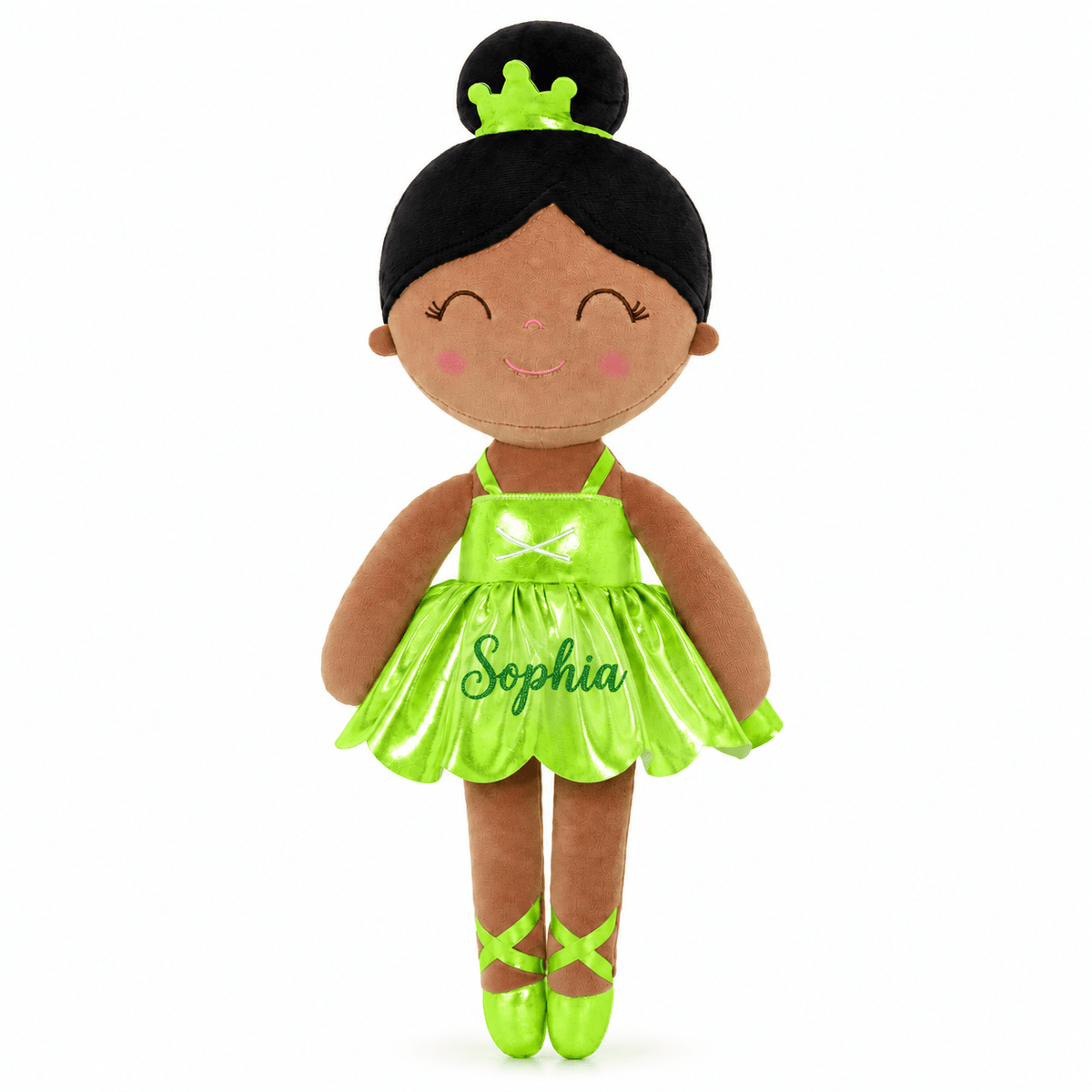Gloveleya 13-inch Personalized Plush Dolls Iridescent Glitter Ballerina Series Tanned Green Ballet Dream - Gloveleya Official