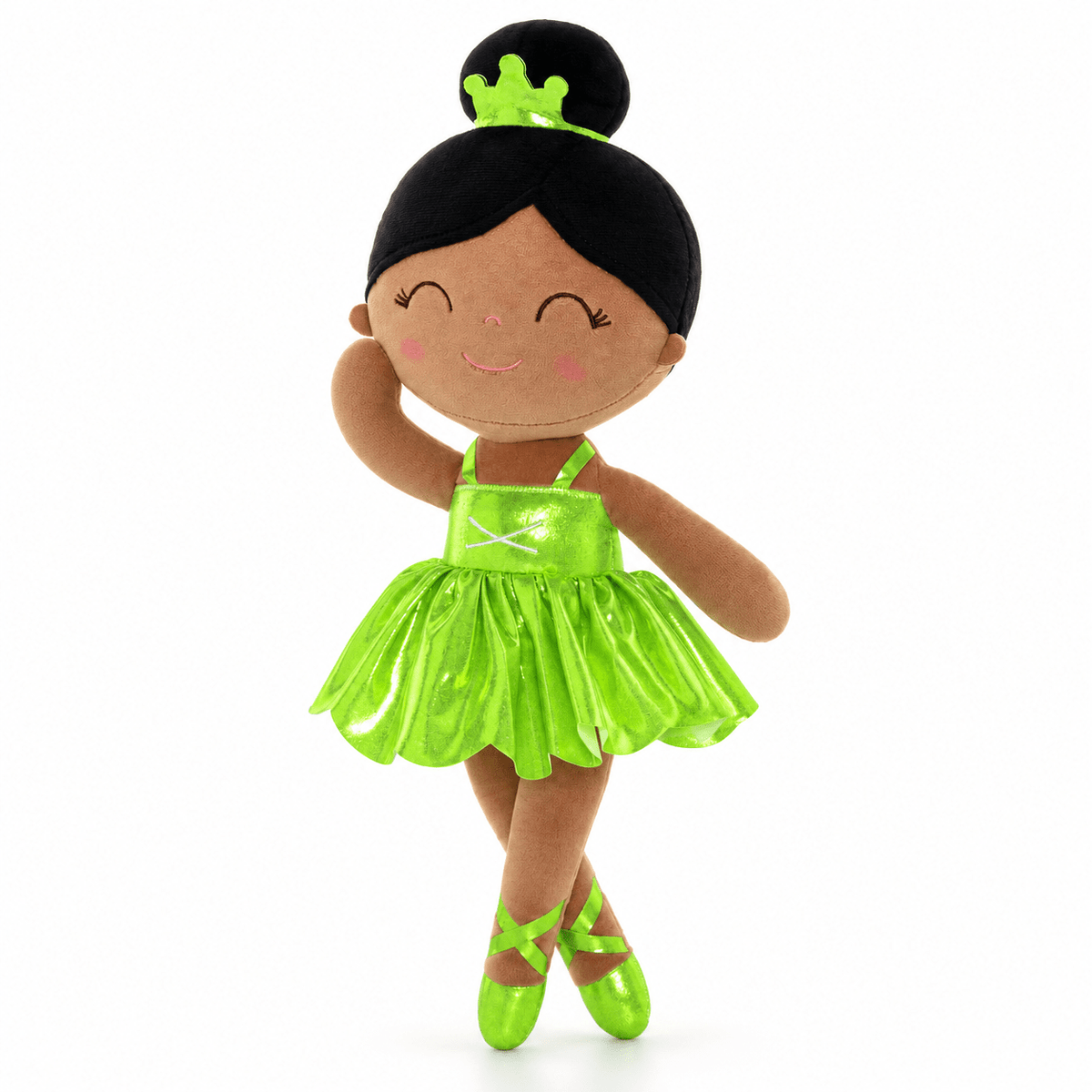 Gloveleya 13-inch Personalized Plush Dolls Iridescent Glitter Ballerina Series Tanned Green Ballet Dream - Gloveleya Official
