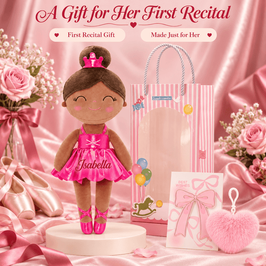 Gloveleya 13-inch Personalized Plush Dolls Iridescent Glitter Ballerina Series Tanned Rose Ballet Dream - Gloveleya Official