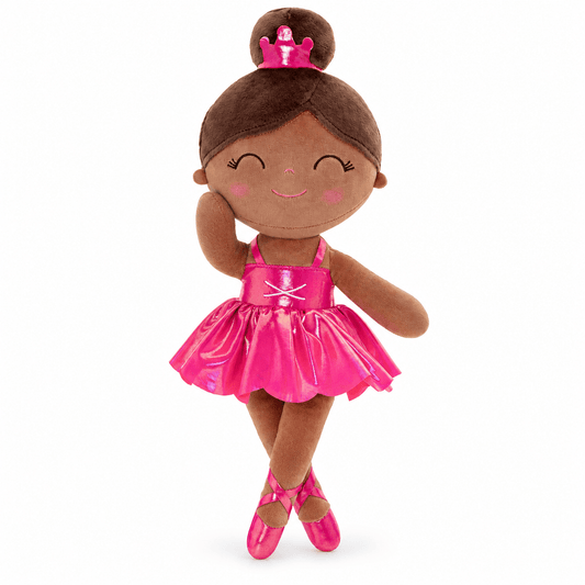 Gloveleya 13-inch Personalized Plush Dolls Iridescent Glitter Ballerina Series Tanned Rose Ballet Dream - Gloveleya Official