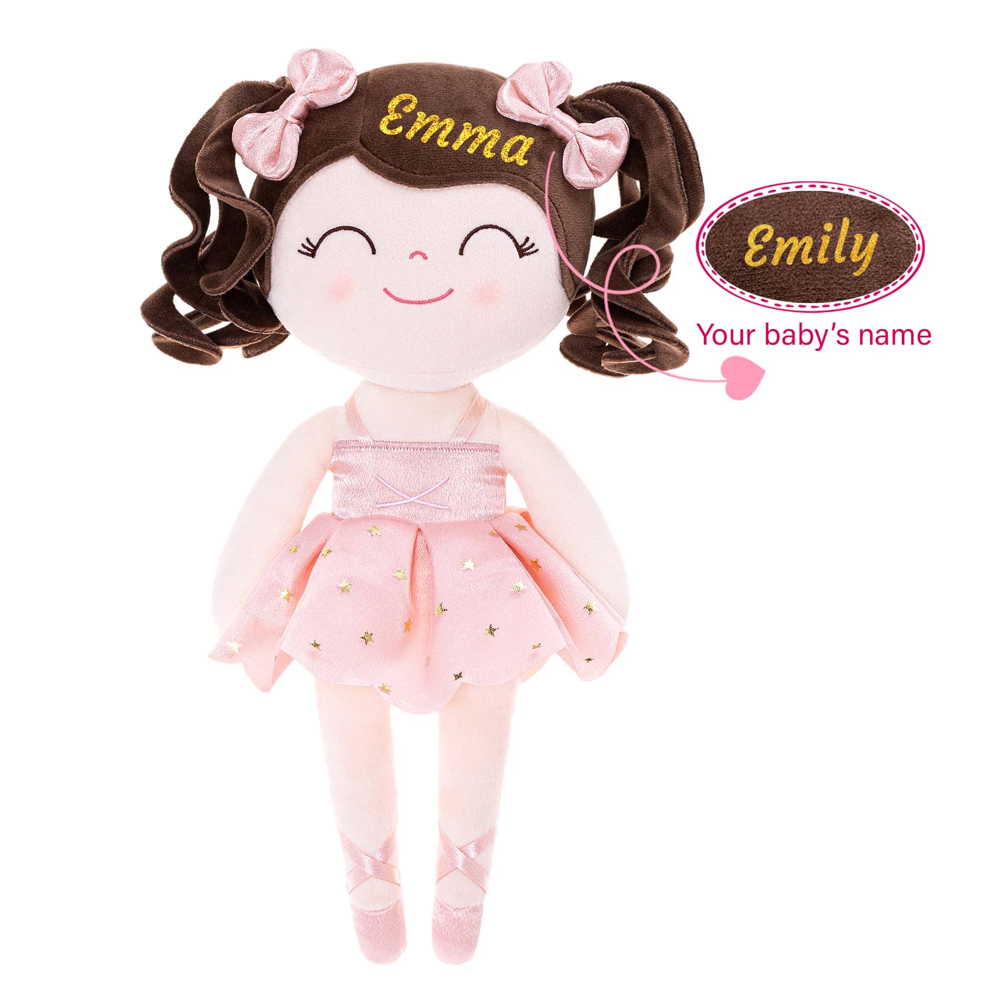 Gloveleya 14 - inch Personalized Plush Dolls Curly Ballerina Dolls Ballet Dream - Gloveleya Official