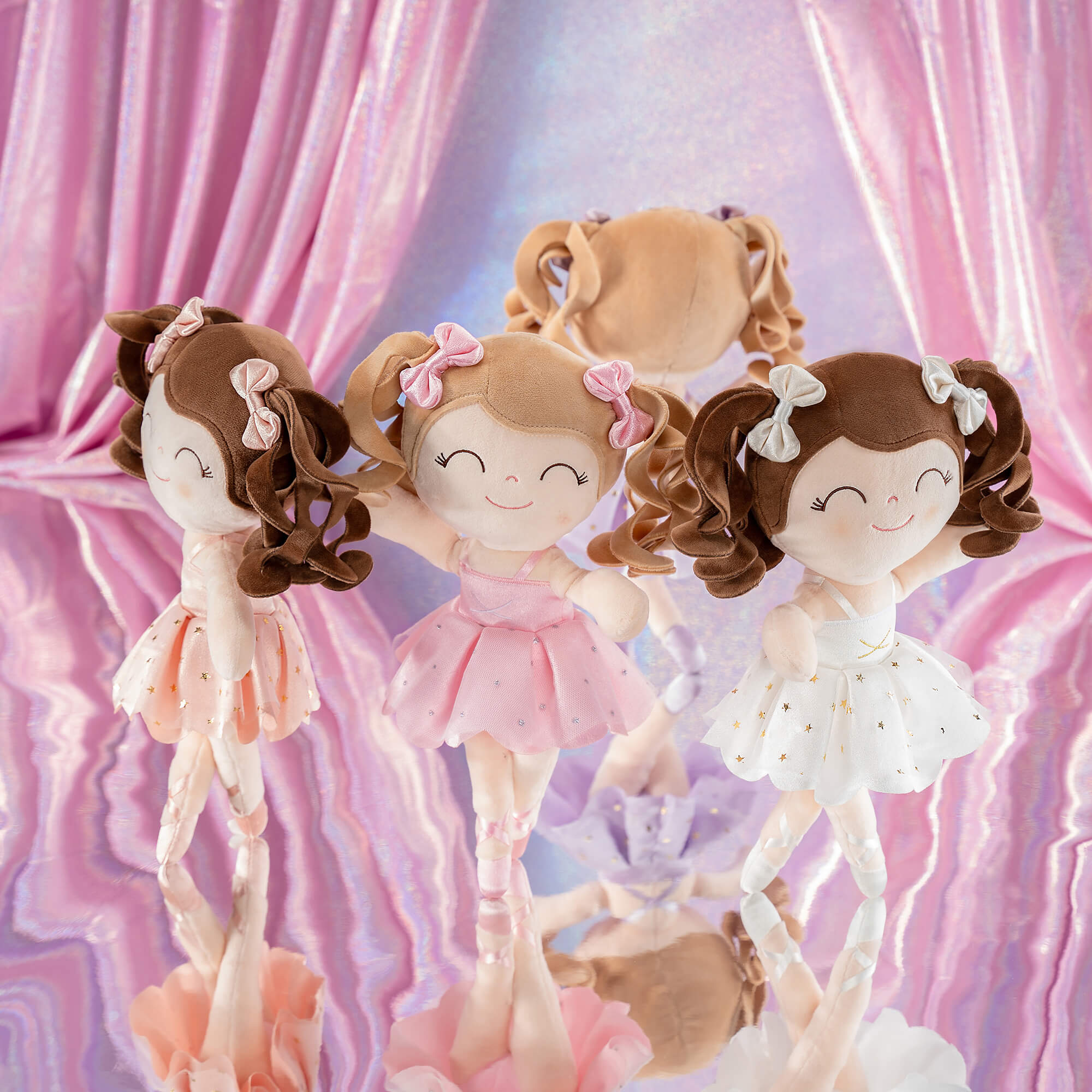 Gloveleya 14 - inch Personalized Plush Dolls Curly Ballerina Dolls Ballet Dream - Gloveleya Official