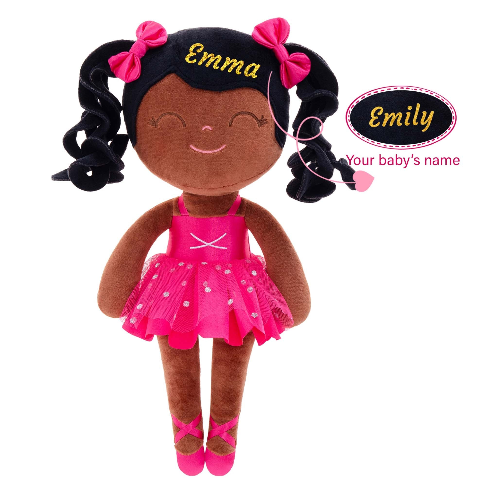 Gloveleya 14 - inch Personalized Plush Dolls Curly Ballerina Dolls Ballet Dream - Gloveleya Official