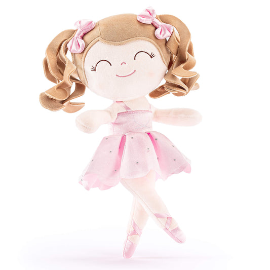 Gloveleya 14 - inch Personalized Plush Dolls Curly Ballerina Series Peach Ballet Dream - Gloveleya Official