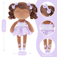 Cargar la imagen en la vista de la galería, Gloveleya 14 - inch Personalized Plush Dolls Curly Ballerina Series Tanned Purple Ballet Dream - Gloveleya Official
