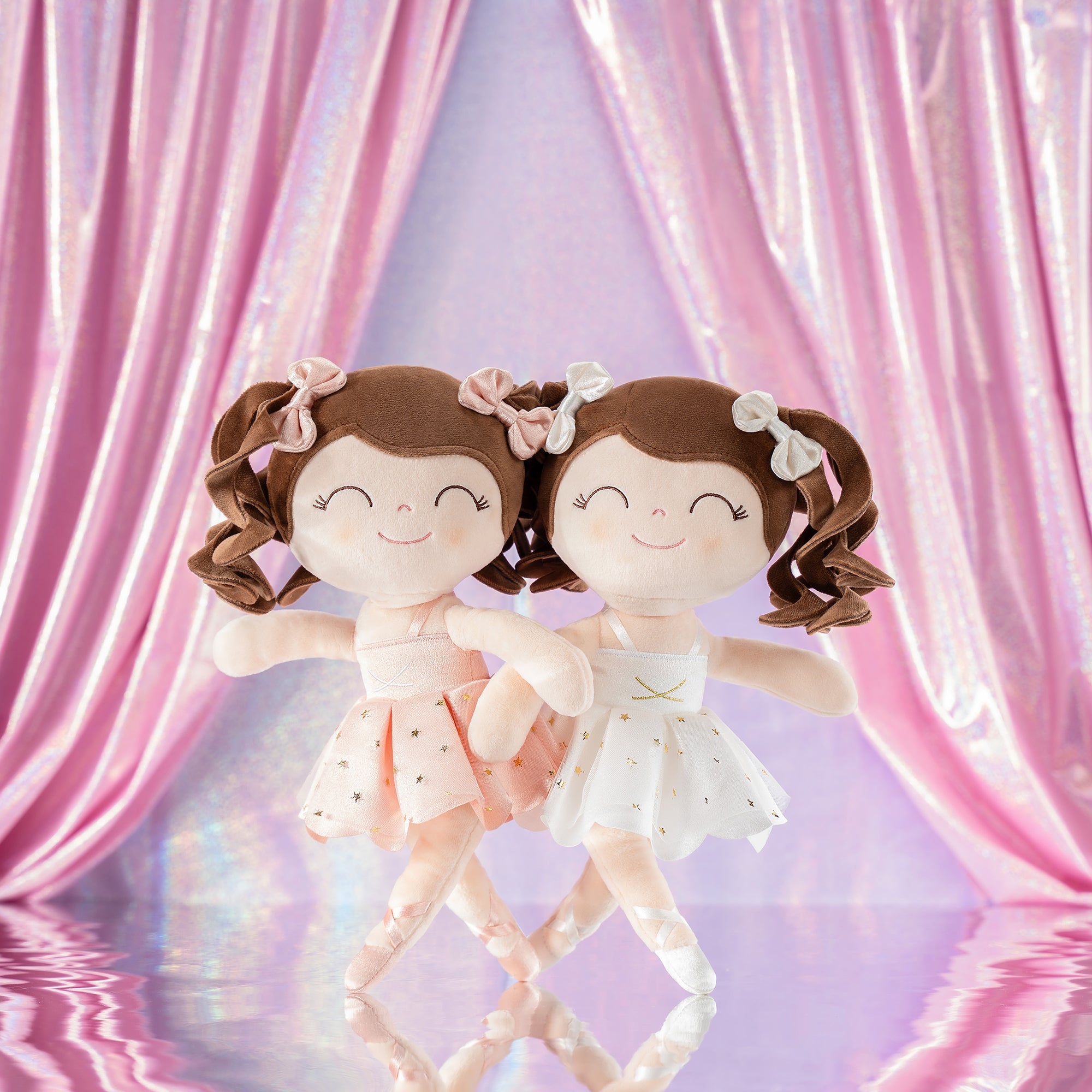 Gloveleya 14 - inch Personalized Plush Dolls Curly Ballerina Series White Ballet Dream - Gloveleya Official