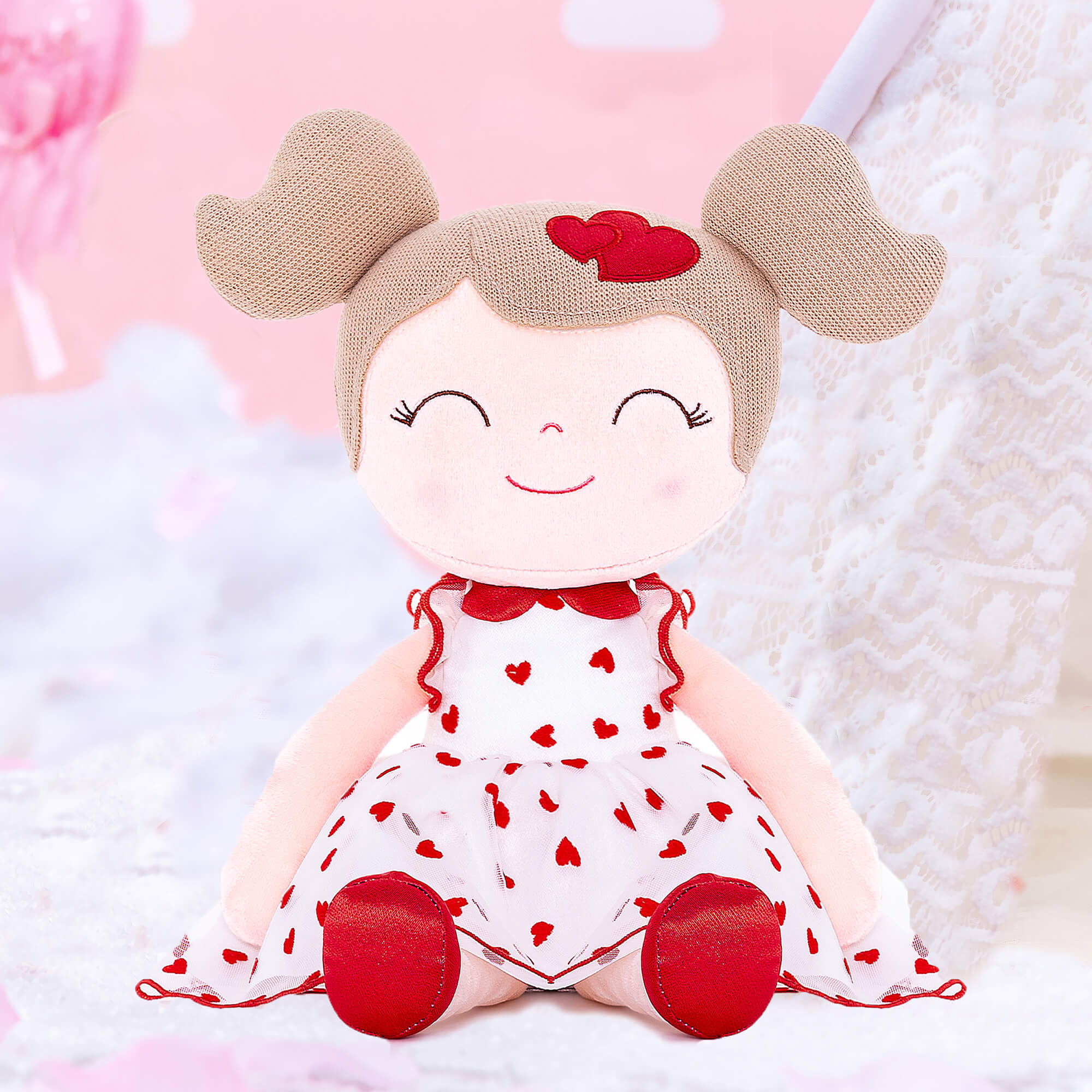 Gloveleya 16 - inch Personalized Flocking Heart Princess Red - Gloveleya Official