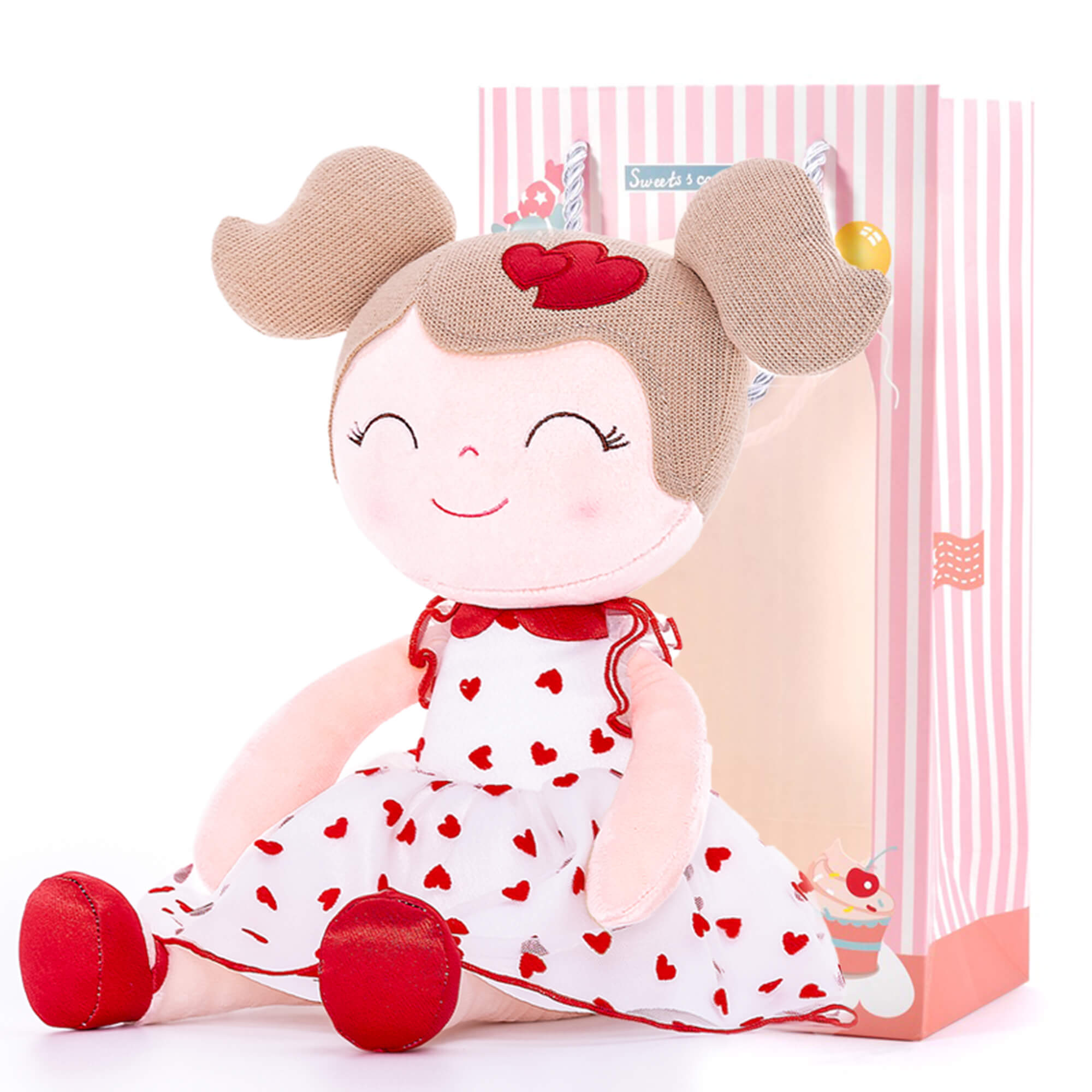 Gloveleya 16 - inch Personalized Flocking Heart Princess Red - Gloveleya Official