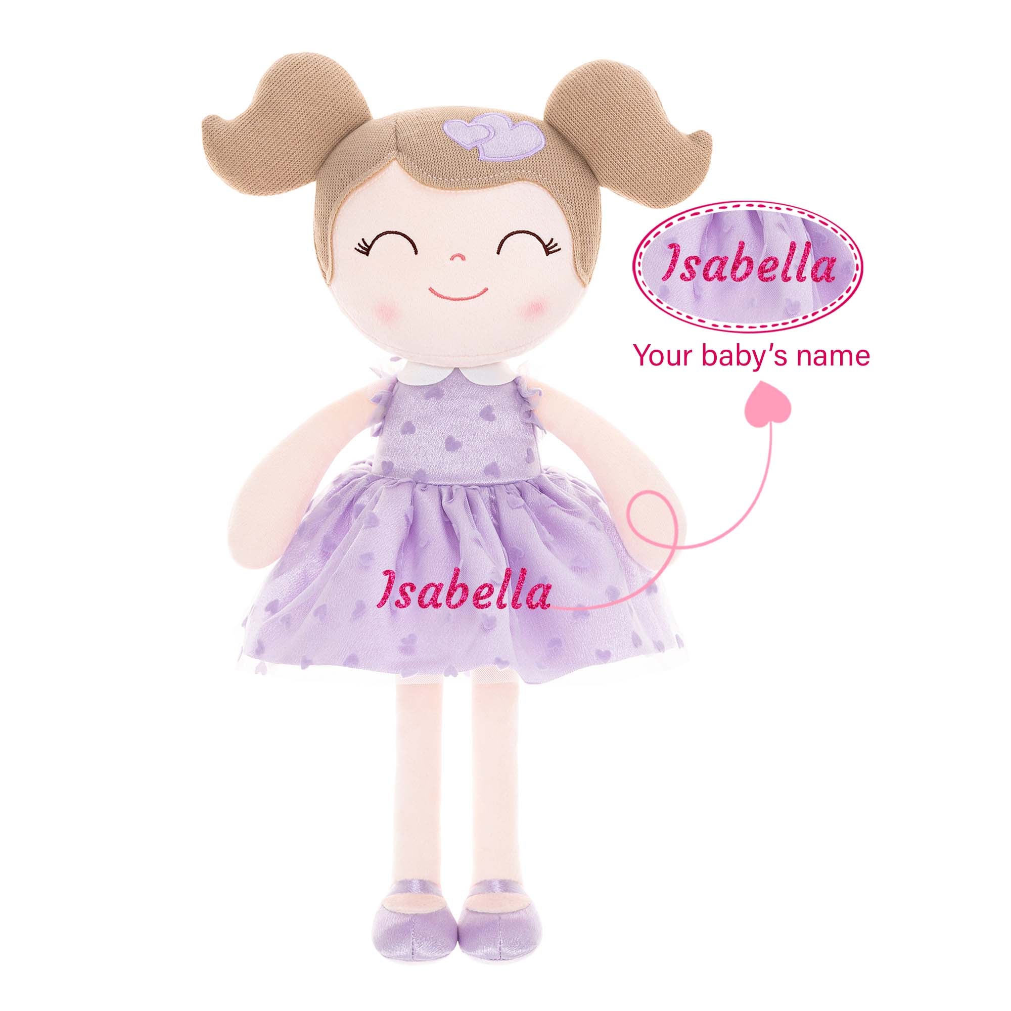 Gloveleya 16 - inch Personalized Flocking Heart Princess Series - Gloveleya Official