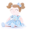 Cargar la imagen en la vista de la galería, Gloveleya 16 - inch Personalized Floral Flower Girls Blue Dolls - Gloveleya Official
