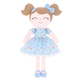 Cargar la imagen en la vista de la galería, Gloveleya 16 - inch Personalized Floral Flower Girls Blue Dolls - Gloveleya Official
