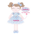 Cargar la imagen en la vista de la galería, Gloveleya 16 - inch Personalized Floral Flower Girls Blue Dolls - Gloveleya Official
