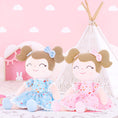 Cargar la imagen en la vista de la galería, Gloveleya 16 - inch Personalized Floral Flower Girls Blue Dolls - Gloveleya Official
