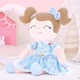 Cargar la imagen en la vista de la galería, Gloveleya 16 - inch Personalized Floral Flower Girls Blue Dolls - Gloveleya Official
