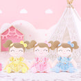 Cargar la imagen en la vista de la galería, Gloveleya 16 - inch Personalized Floral Flower Girls Blue Dolls - Gloveleya Official
