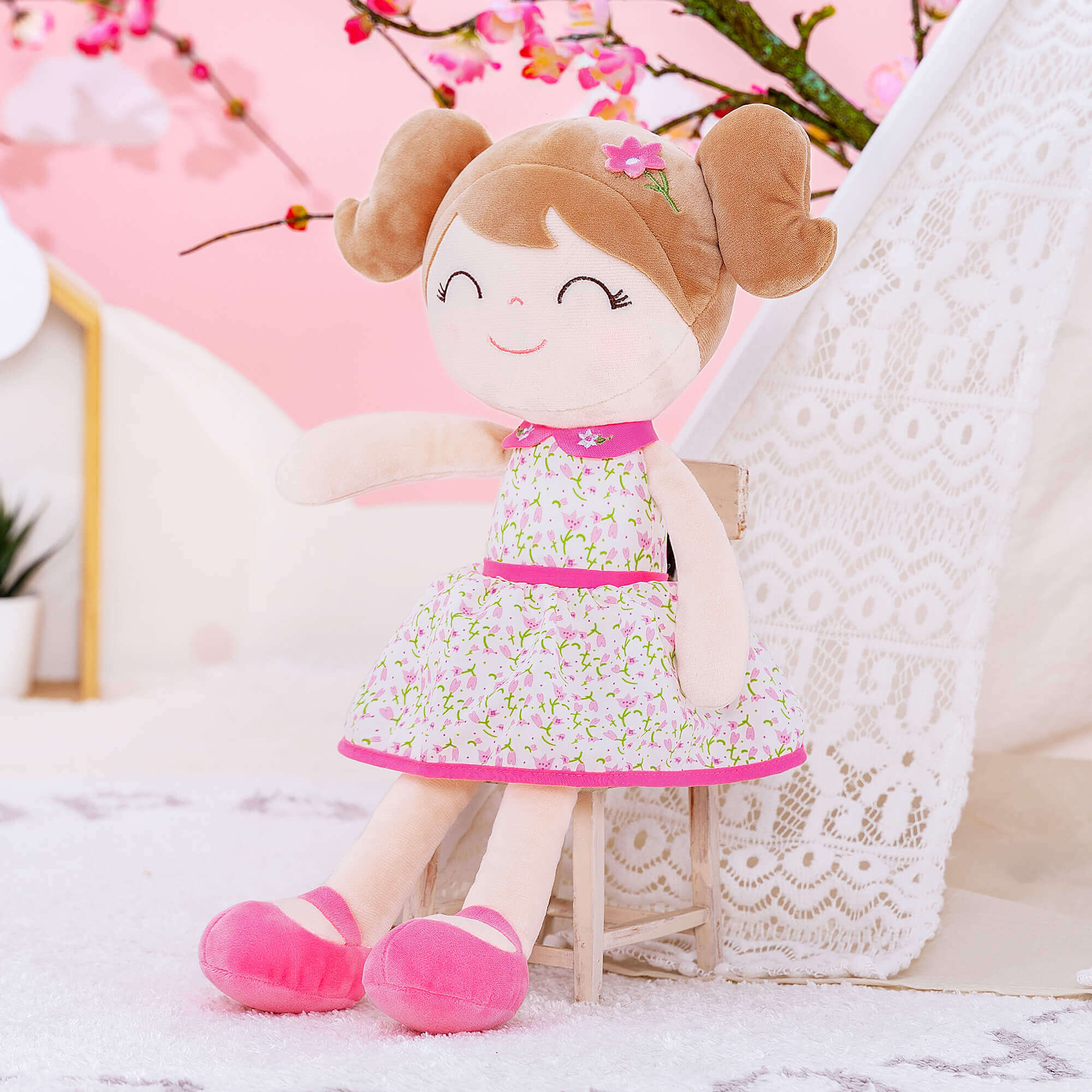 Gloveleya 16 - inch Personalized Flower Girls Dolls Pink - Gloveleya Official