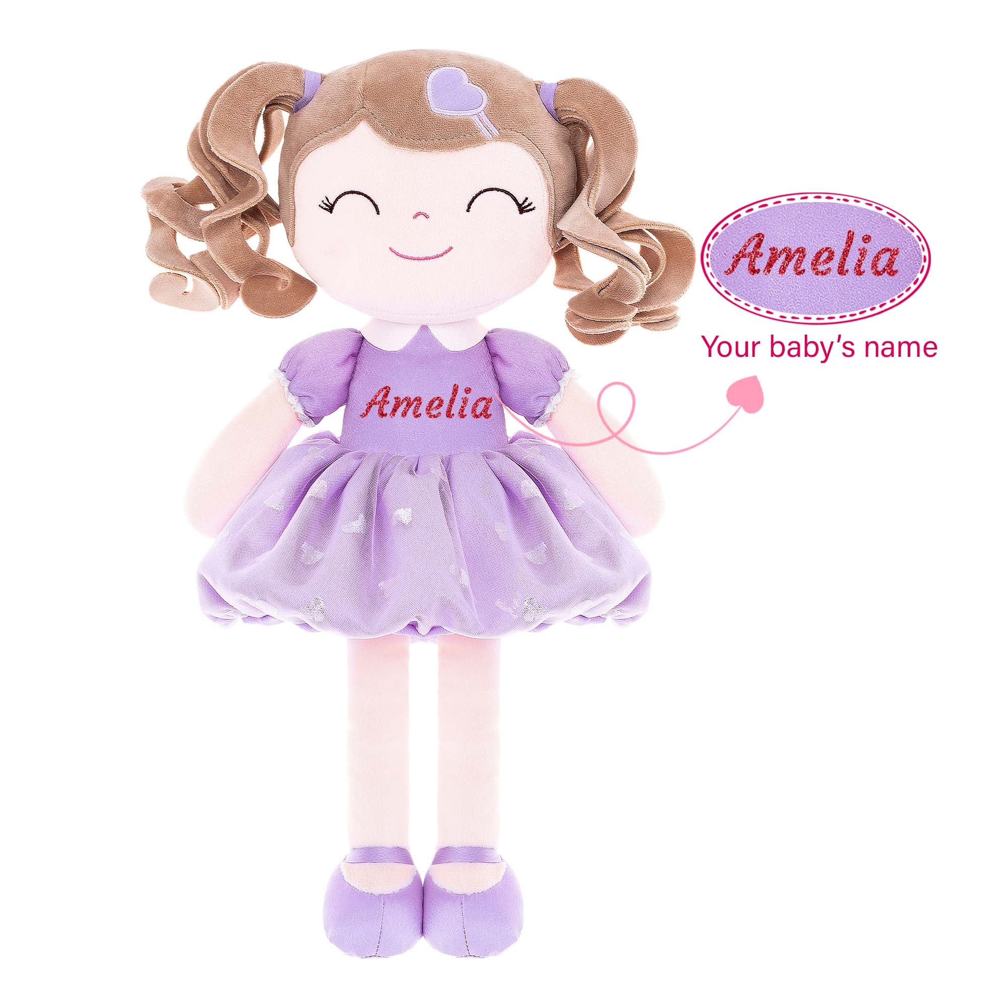 Gloveleya 16 - inch Personalized Plush Dolls Curly Love Heart Princess Dolls - Gloveleya Official