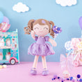 Load image into Gallery viewer, Gloveleya 16 - inch Personalized Plush Dolls Curly Love Heart Princess Dolls - Purple - Gloveleya Official
