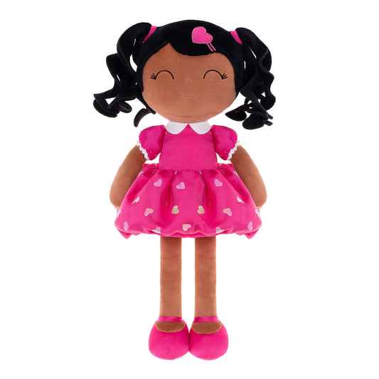 Gloveleya 16 - inch Personalized Plush Dolls Curly Love Heart Princess Dolls - Rose - Gloveleya Official