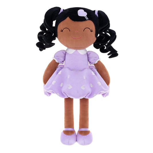 Gloveleya 16 - inch Personalized Plush Dolls Curly Love Heart Princess Dolls - Tanned Purple - Gloveleya Official