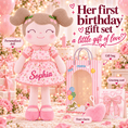 Cargar la imagen en la vista de la galería, Gloveleya 16-Inch Personalized Spring Cherry Girl Doll – Pink - Gloveleya Official

