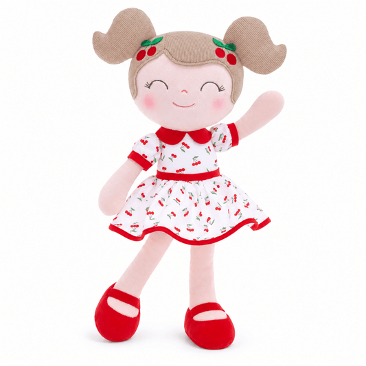 Gloveleya 16-Inch Personalized Spring Cherry Girl Doll – Red - Gloveleya Official