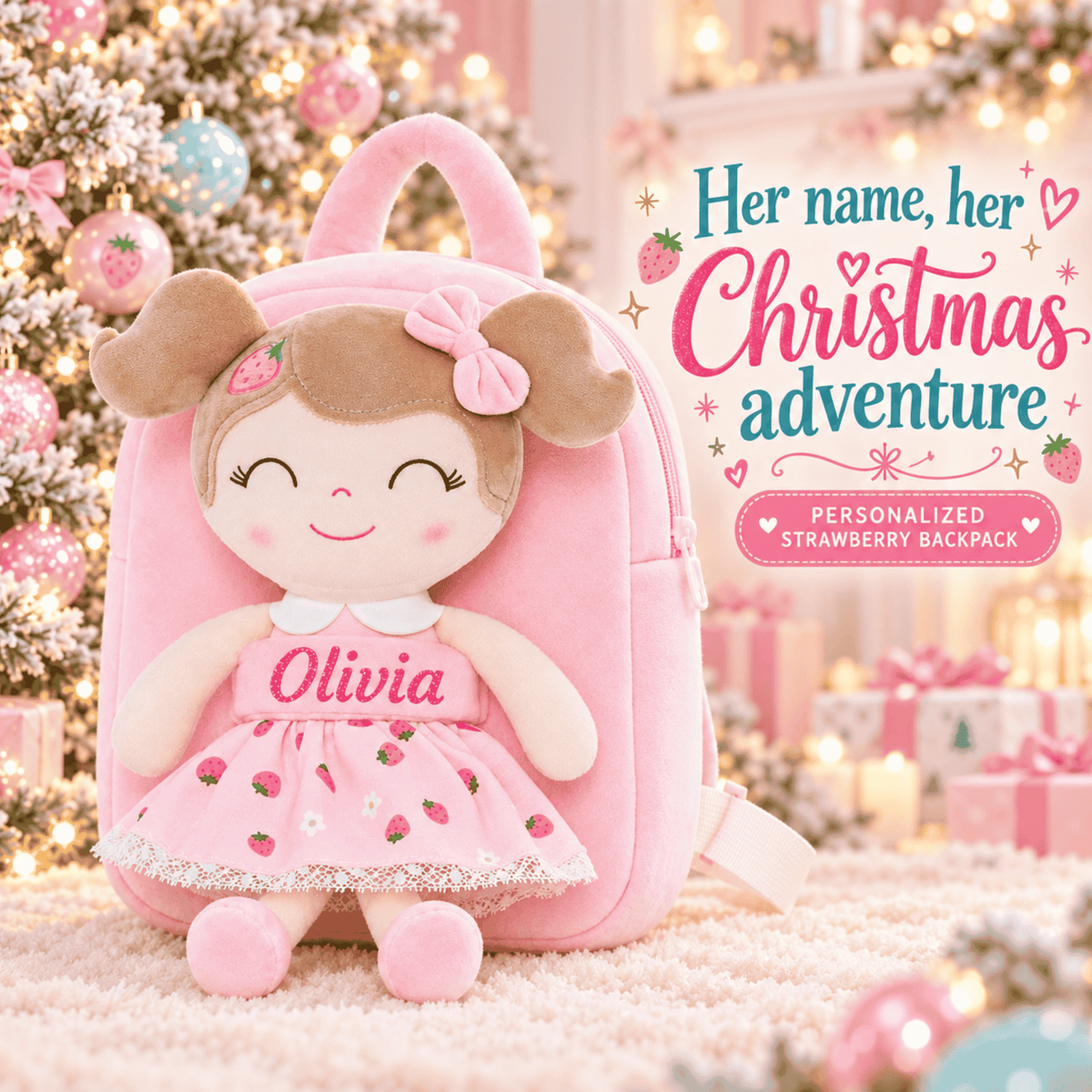 Gloveleya 16-Inch Personalized Strawberry Girl Doll – Birthday Gift for Girls - Gloveleya Official