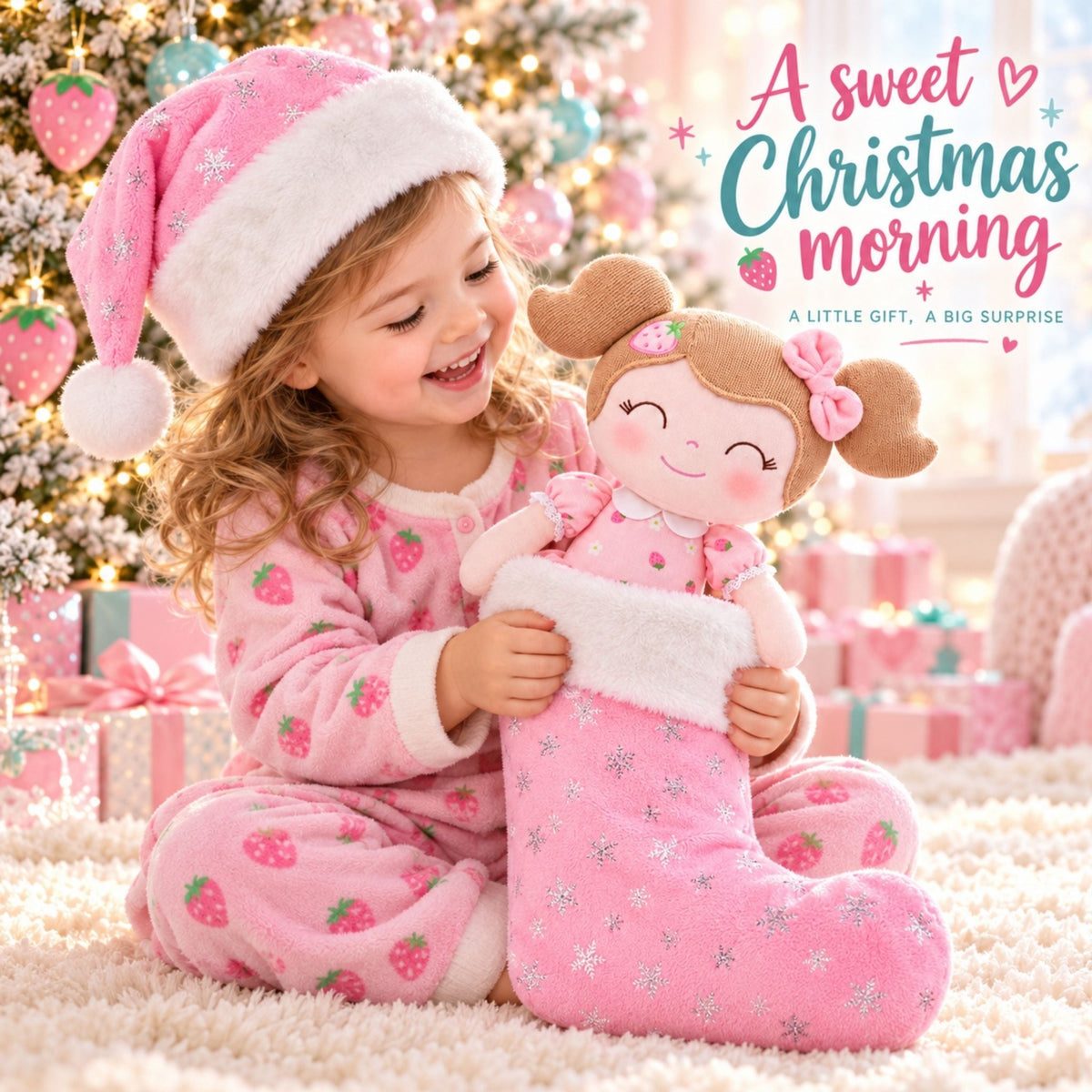 Gloveleya 16-Inch Personalized Strawberry Girl Doll – Birthday Gift for Girls - Gloveleya Official