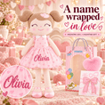 Cargar la imagen en la vista de la galería, Gloveleya 16-Inch Personalized Valentine Princess Doll – Pink - Gloveleya Official
