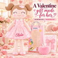 Cargar la imagen en la vista de la galería, Gloveleya 16-Inch Personalized Valentine Princess Doll – Pink - Gloveleya Official
