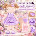 Load image into Gallery viewer, Gloveleya 16-Inch Personalized Valentine Princess Doll – Purple - Gloveleya Official
