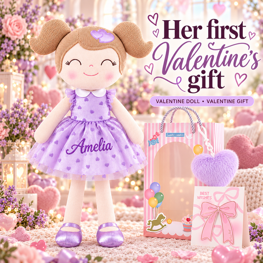 Gloveleya 16-Inch Personalized Valentine Princess Doll – Purple - Gloveleya Official