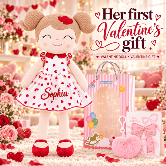 Gloveleya 16-Inch Personalized Valentine Princess Doll – Red - Gloveleya Official