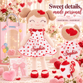 Cargar la imagen en la vista de la galería, Gloveleya 16-Inch Personalized Valentine Princess Doll – Red - Gloveleya Official
